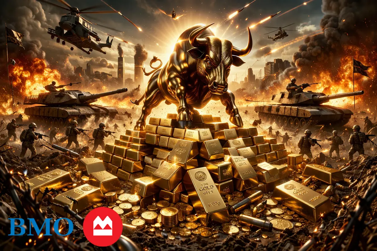 BMO says gold’s bull rally is not over, only paused during the Iran war teaser image