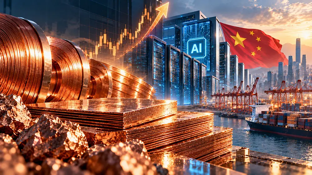 Copper price climbs on AI rebound, China demand strength teaser image