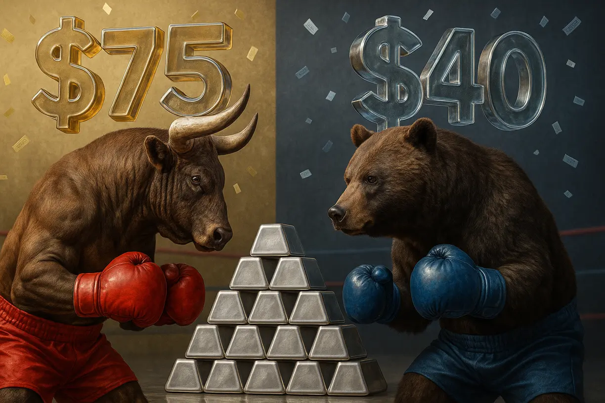 Silver’s next move could be $75 or $40 because of its volatility, says Bloomberg’s McGlone teaser image