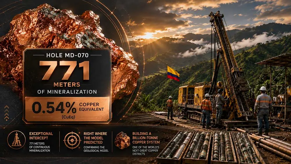 Copper Giant intercepts 771 meters at Mocoa as Giustra says project is “getting bigger and bigger” teaser image