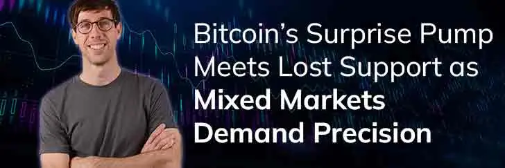 Bitcoin’s surprise pump meets lost support as mixed markets demand precision teaser image