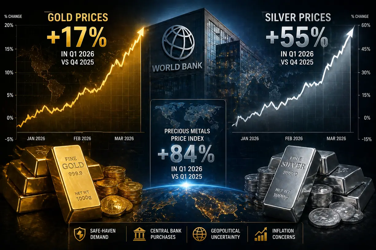 World Bank sees a ceiling above gold and silver prices through 2026 amid market volatility teaser image