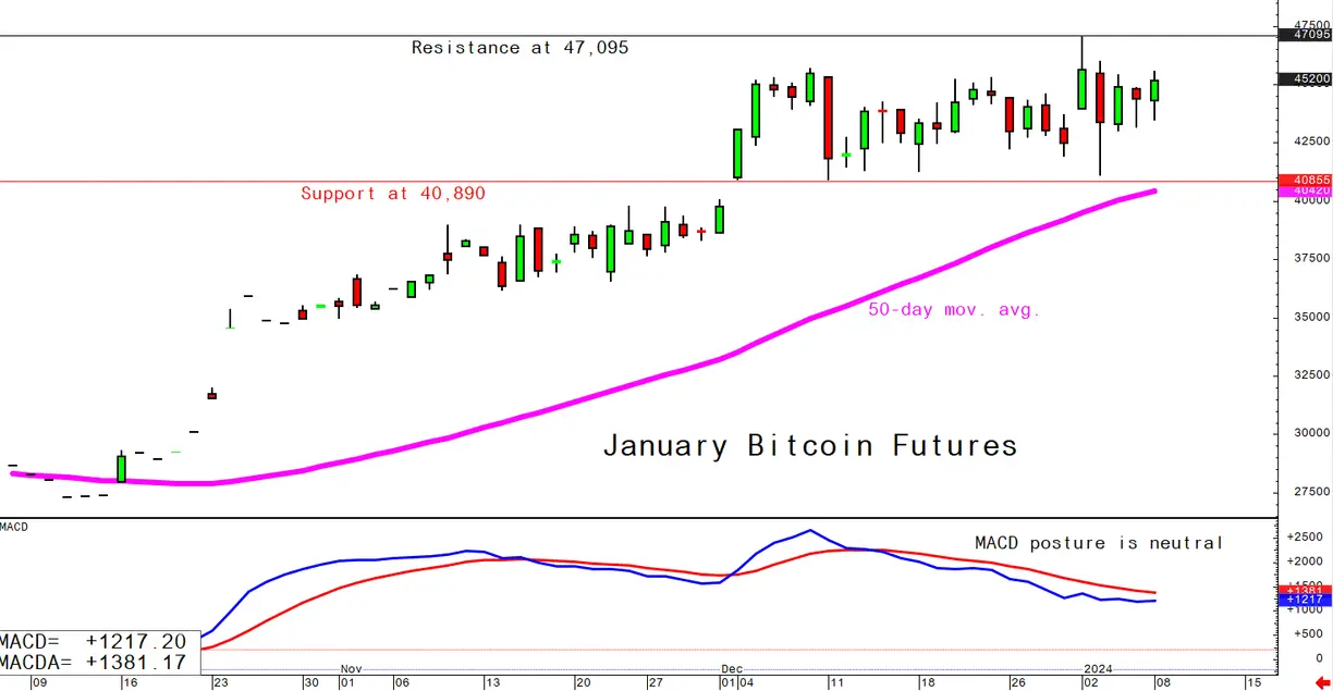 Bitcoin January 8 daily chart alert - Sideways trading at higher level teaser image