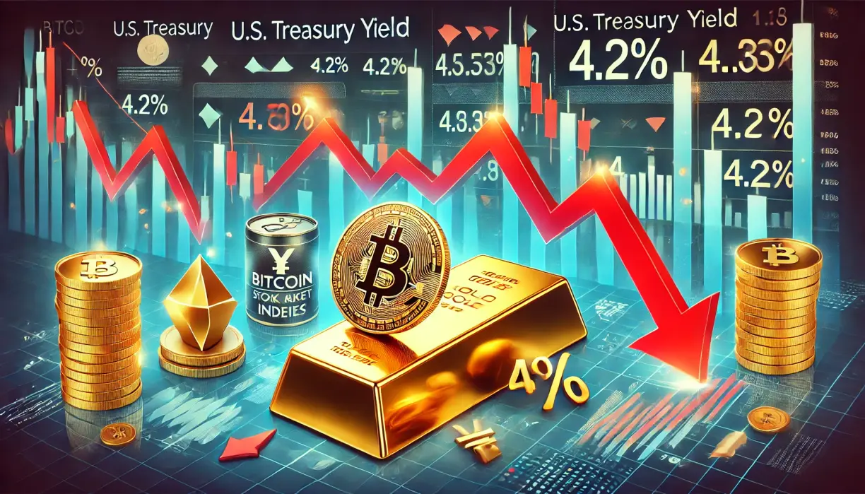 Bitcoin and stocks dip, gold slips from new ATH as U.S. 10-year Treasury spikes to 4.2% teaser image
