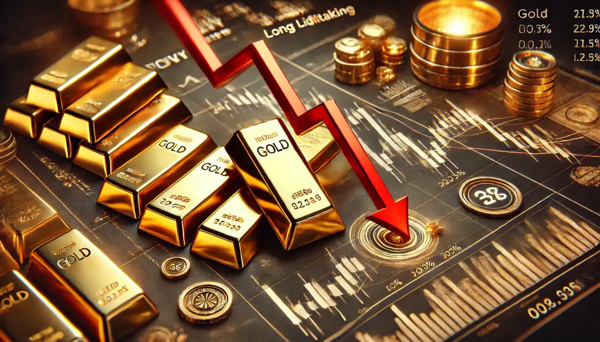 Gold price drops below unchanged on heavy profit taking, weak long liquidation teaser image