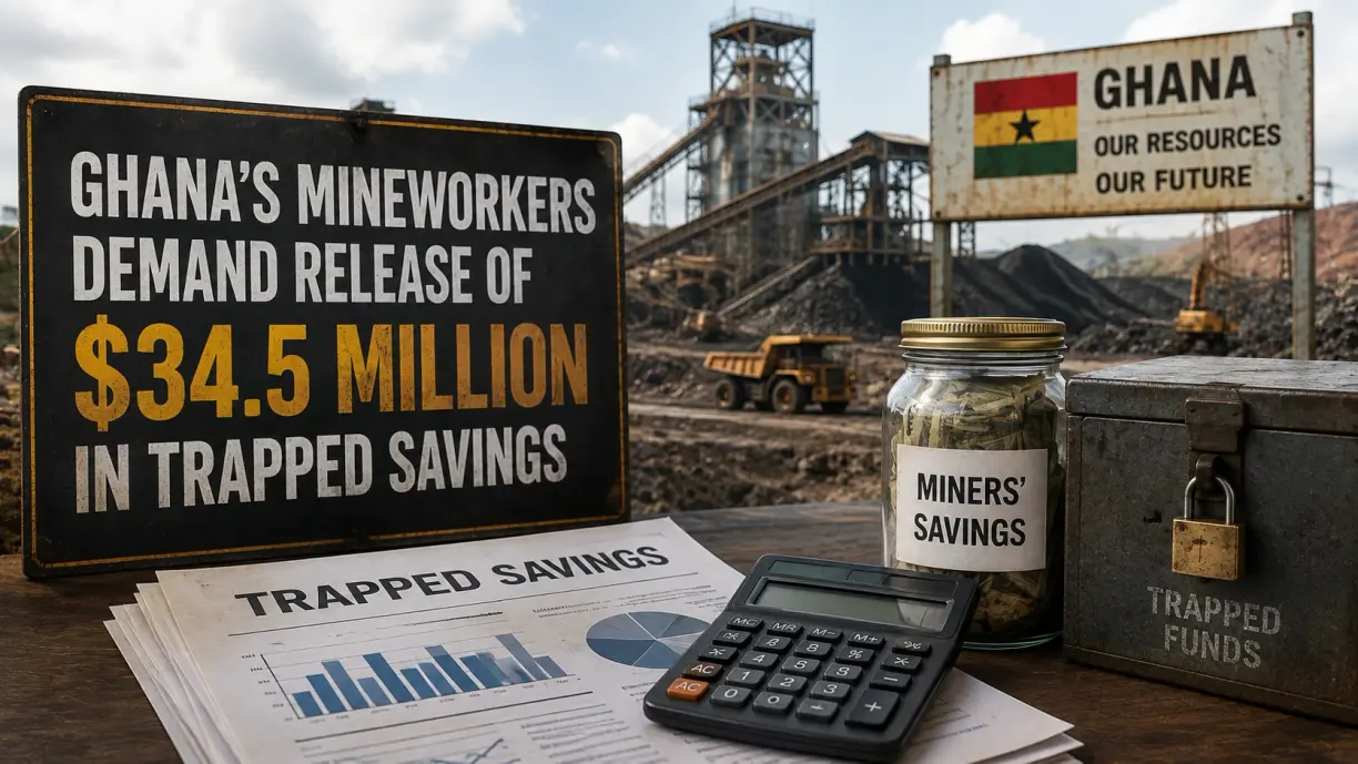 Ghana’s mineworkers demand release of $34.5 million in trapped savings teaser image