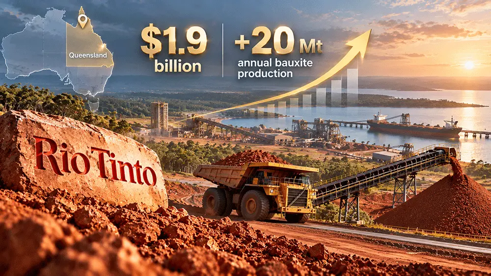Rio Tinto to invest $1.9 billion in Queensland bauxite project teaser image
