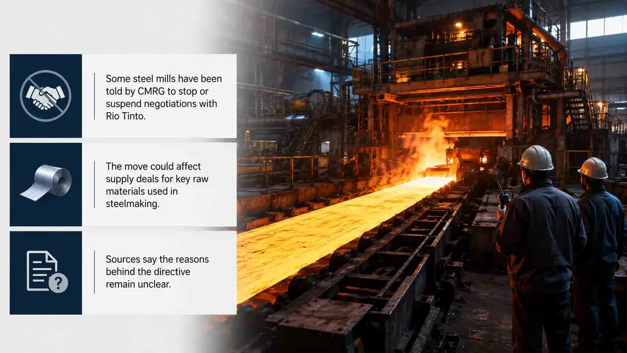 CMRG tells some steel mills to halt talks with Rio Tinto, sources say teaser image