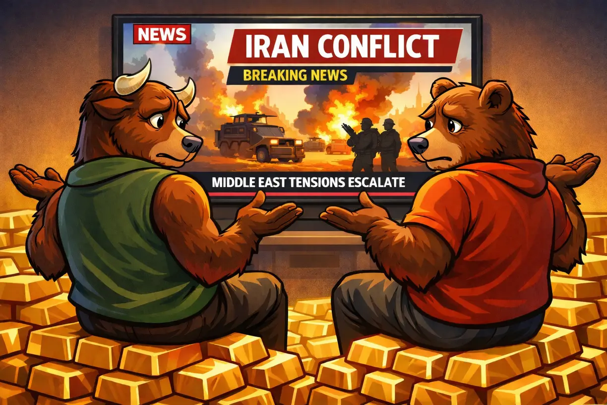 Wall Street divided on gold’s near-term direction as Iran conflict rages, Main Street sentiment settles back down as markets await key inflation and growth metrics teaser image