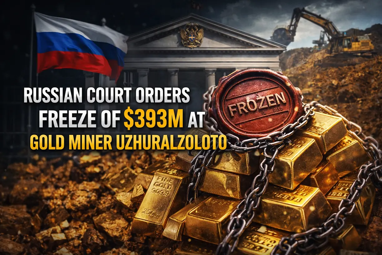Russian court orders freeze of $393M at gold miner Uzhuralzoloto teaser image