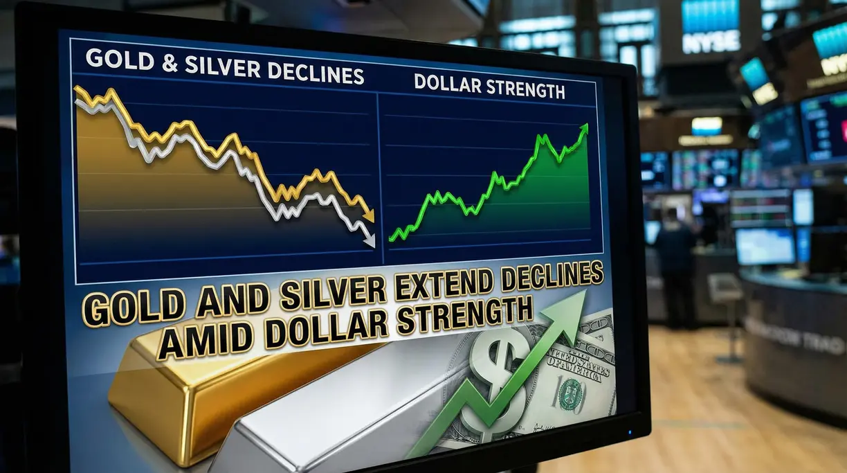 Gold and silver extend declines amid dollar strengths teaser image