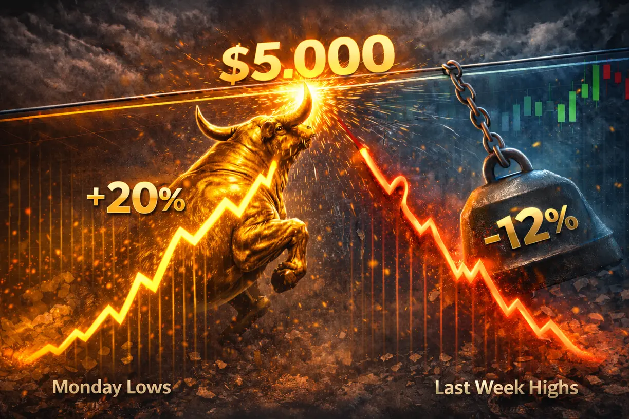 Gold is not out of the woods just yet as $5,000 resistance holds teaser image