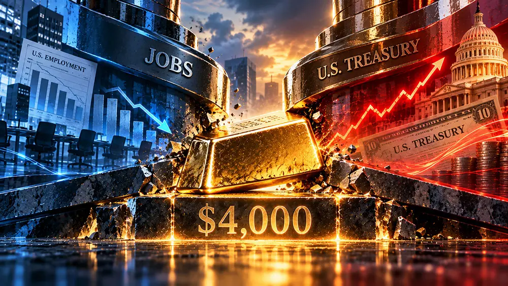 Gold bulls disappointed as weak jobs report fails to spark rally, $4,000 support looms  teaser image