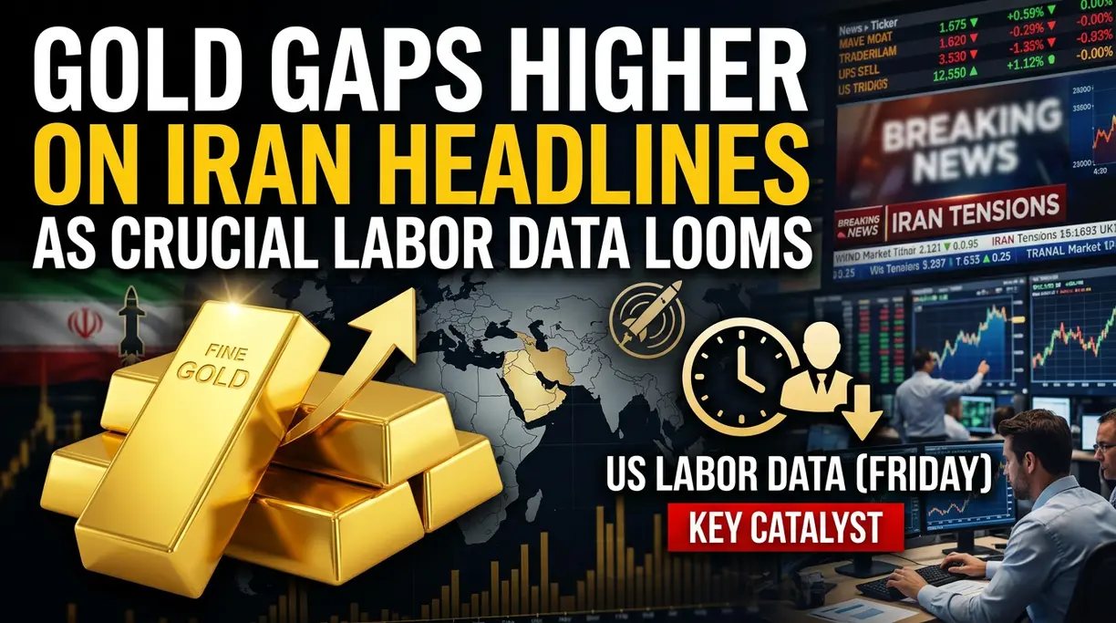 Gold gaps higher on Iran headlines as crucial labor data looms teaser image