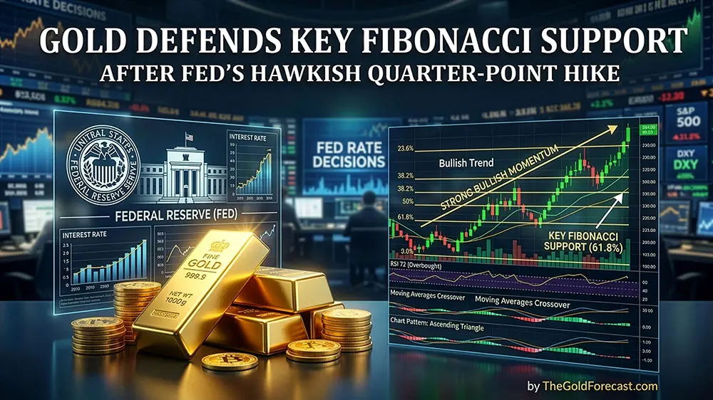 Gold defends key Fibonacci support after Fed's hawkish quarter-point hike teaser image