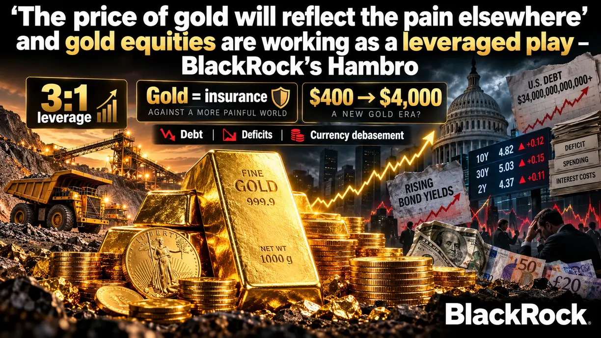 ‘The price of gold will reflect the pain elsewhere’ and gold equities are working as a leveraged play – BlackRock’s Hambro teaser image