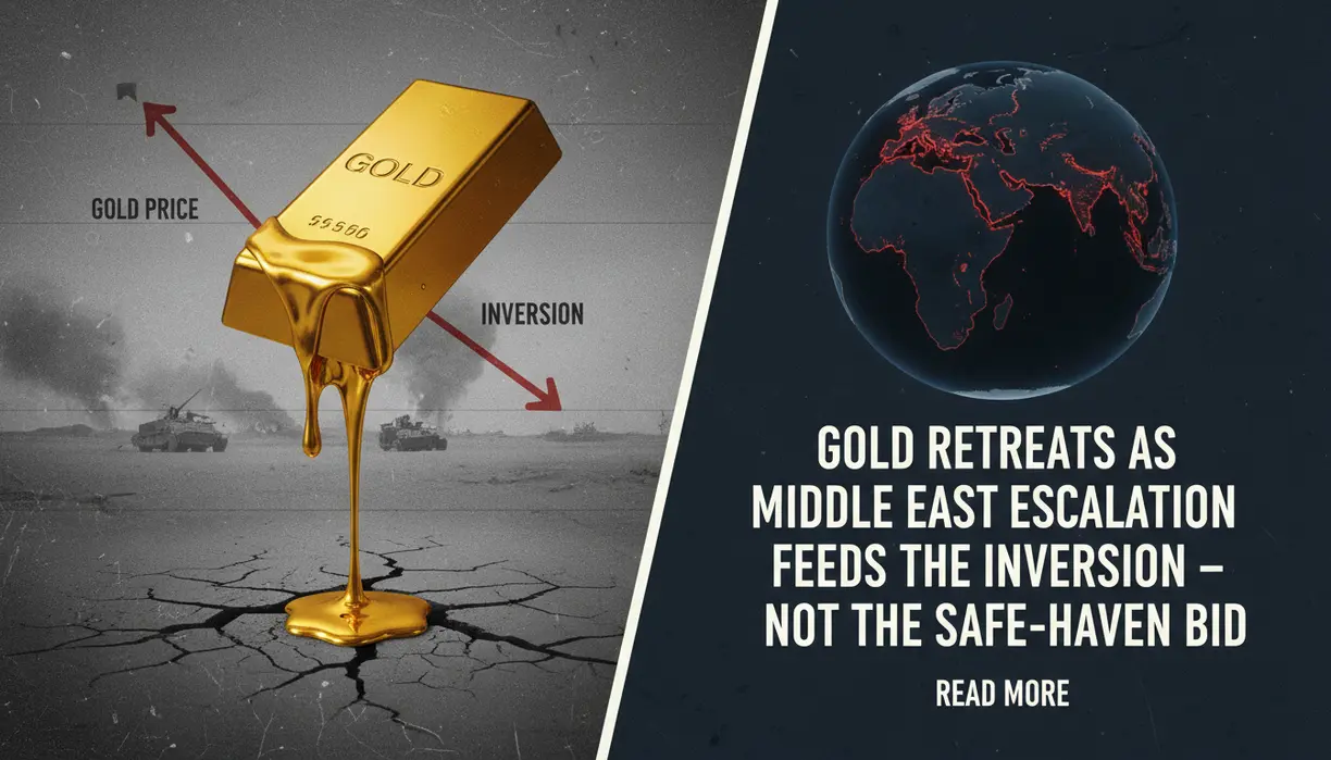 Gold retreats as Middle East escalation feeds the inversion - not the safe-haven bid teaser image