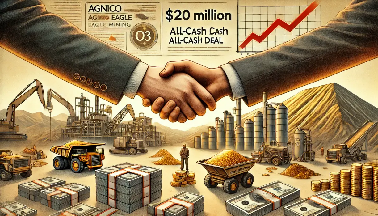 Agnico Eagle to buy O3 mining in $204 all-cash deal teaser image