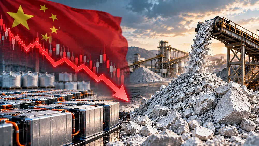 Chinese lithium prices tumble to nearly 10-month low on demand concerns teaser image