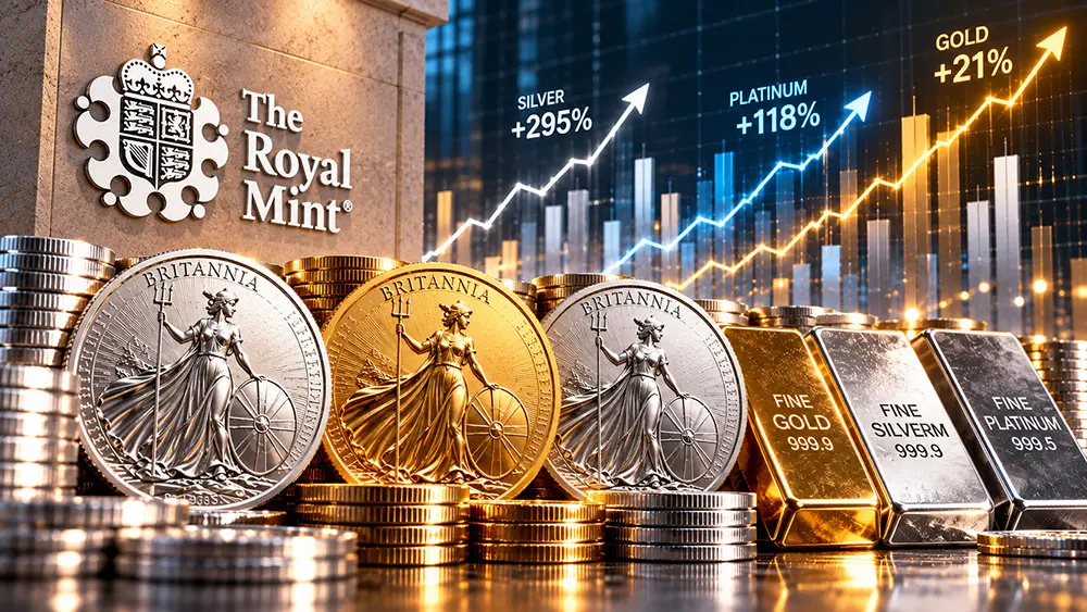 Royal Mint sees record silver and platinum sales, renewed gold demand despite higher prices and rising bond yields teaser image