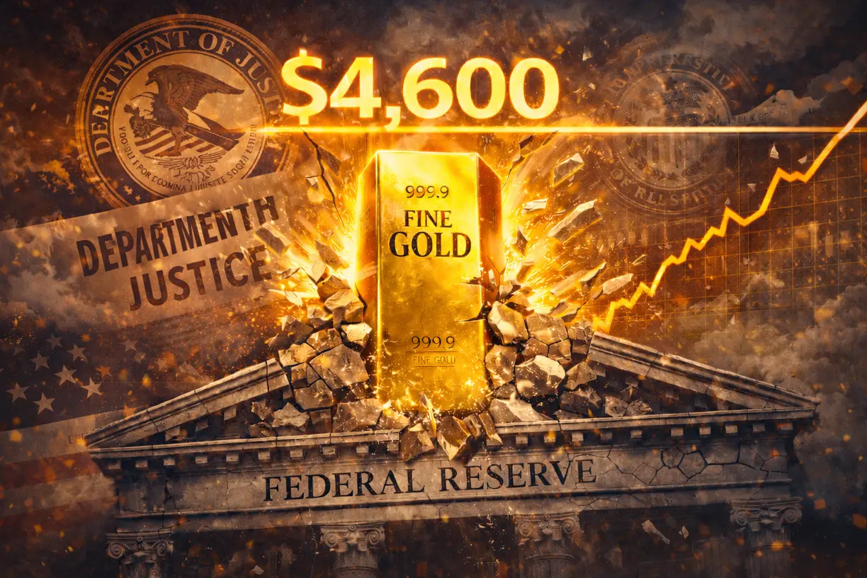 Gold hits new highs above $4,600 as Trump’s DoJ threatens Federal Reserve monetary policy independence teaser image