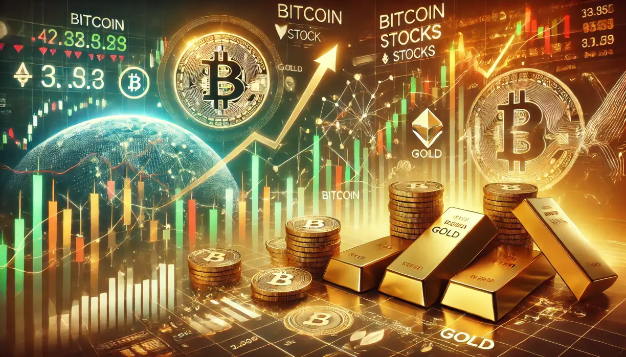 Volatile yet strong end to the week for Bitcoin and stocks, gold holds the line teaser image