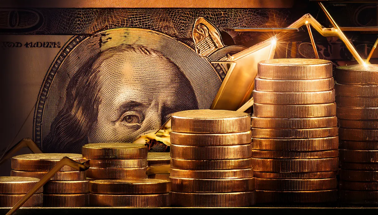 Gold gains, the dollar weakens as inflation cools to a four-year low teaser image