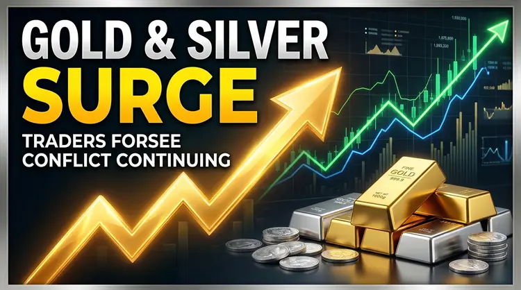 Gold and silver surge as traders price in a prolonged conflict teaser image