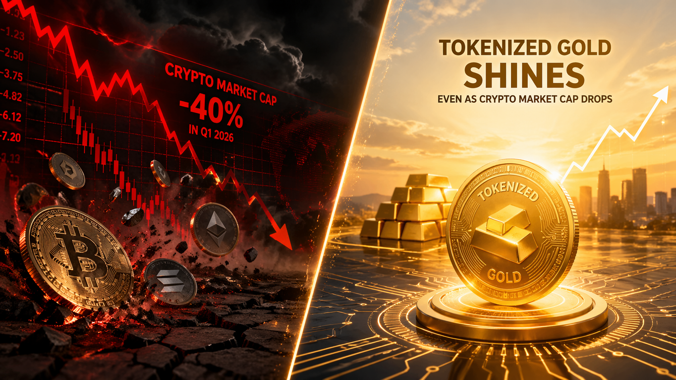 Tokenized gold shines even as crypto market cap drops 40% in Q1 - Swyftx teaser image