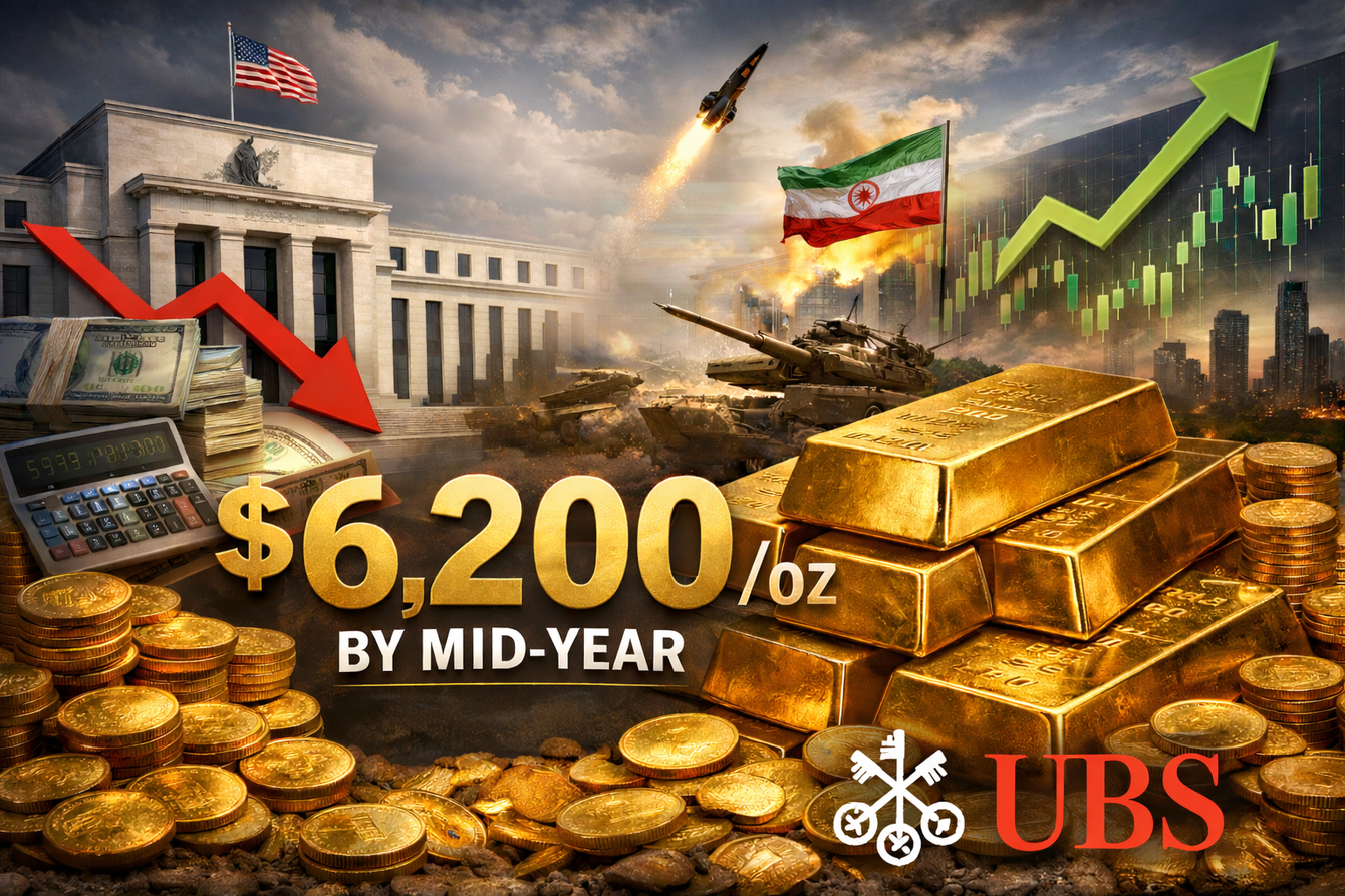 Fed easing, geopolitical turmoil, rising demand will combine to push gold to $6,200/oz by mid-year – UBS teaser image
