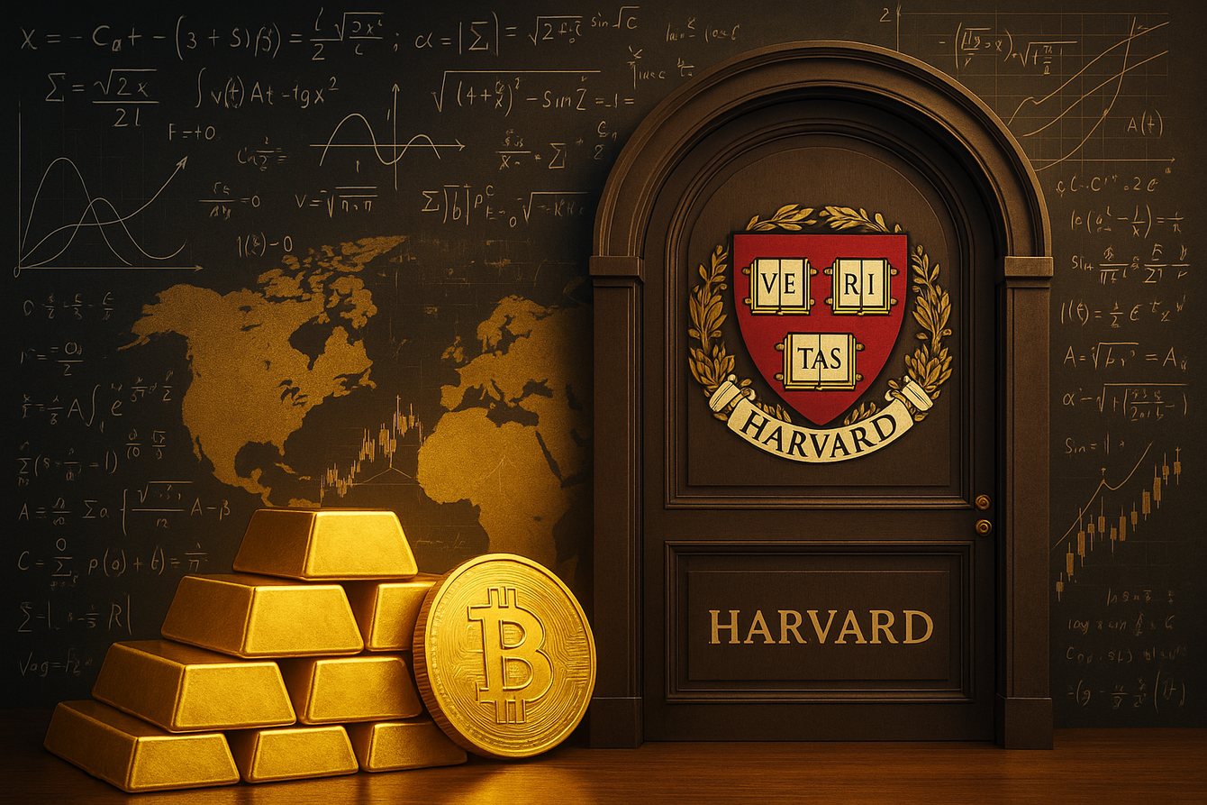 Dana abadi Harvard bertaruh $218 juta pada emas dan bitcoin yang digabungkan dalam posisi pertama