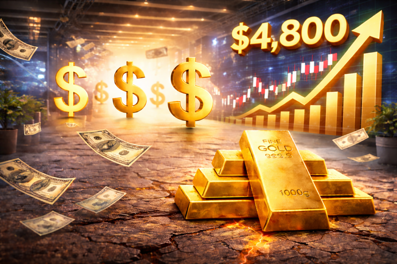 Gold continues to struggle at $4,800; market could be waiting for a solid peace plan - Pepperstone teaser image