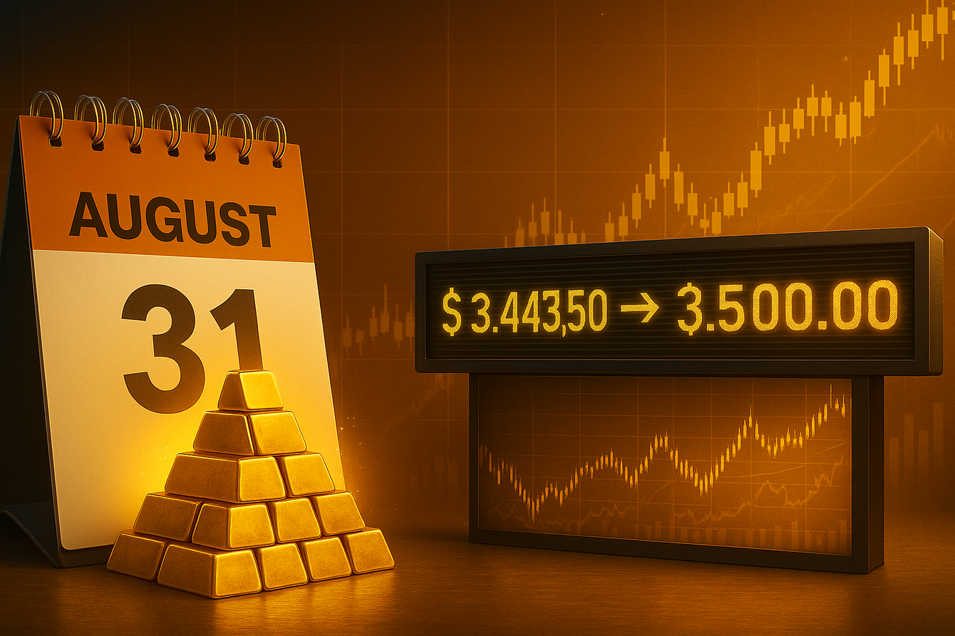 Gold price ending August at record highs: All eyes now on $3,500 teaser image