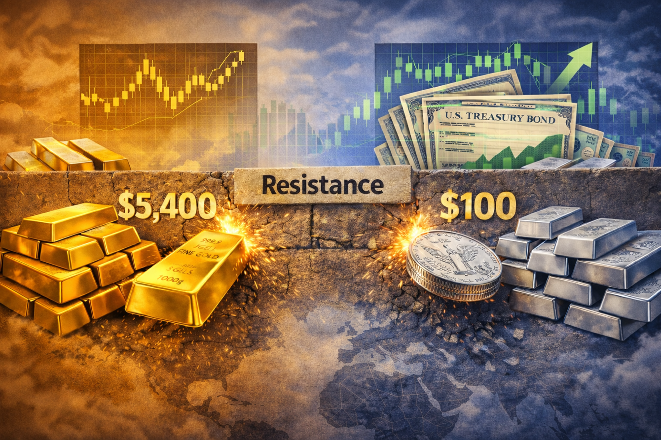Gold and silver to consolidate further as bonds become a competing safe haven - Marketgauge’s Schneider teaser image