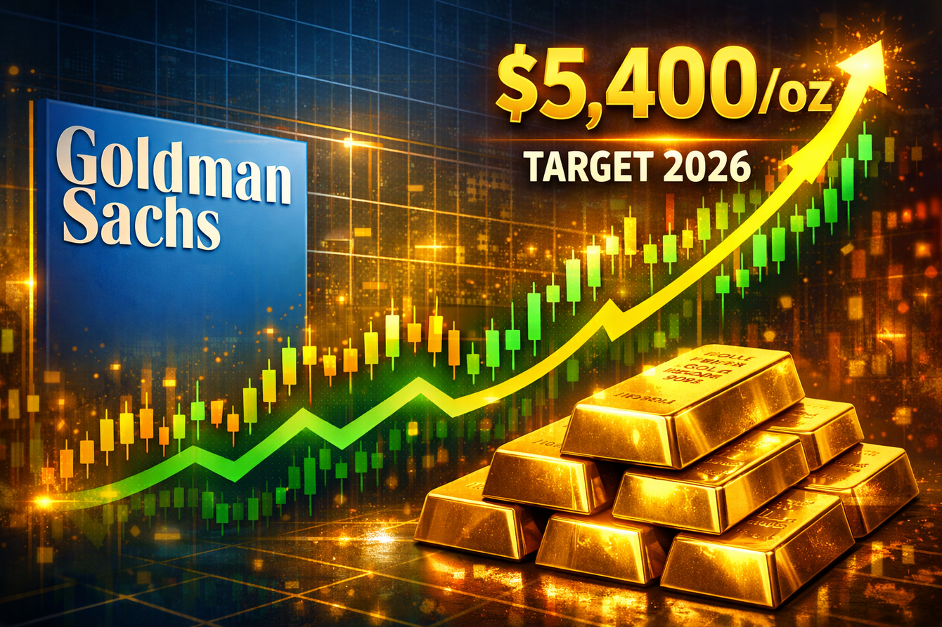 Goldman Sachs raises 2026 gold price target to $5,400/oz as private sector joins central bank diversification strategy teaser image