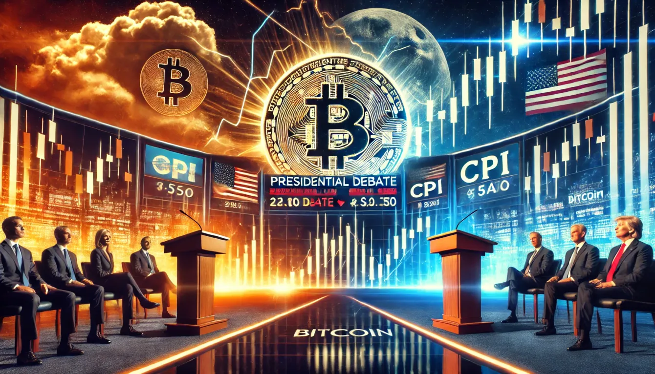Cryptos and stocks volatile ahead of presidential debate, CPI data teaser image