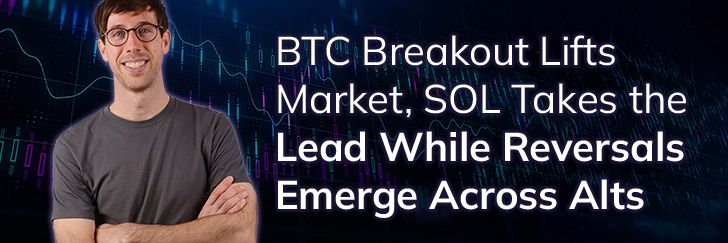 BTC breakout lifts market, SOL takes the lead while reversals emerge across Alts teaser image