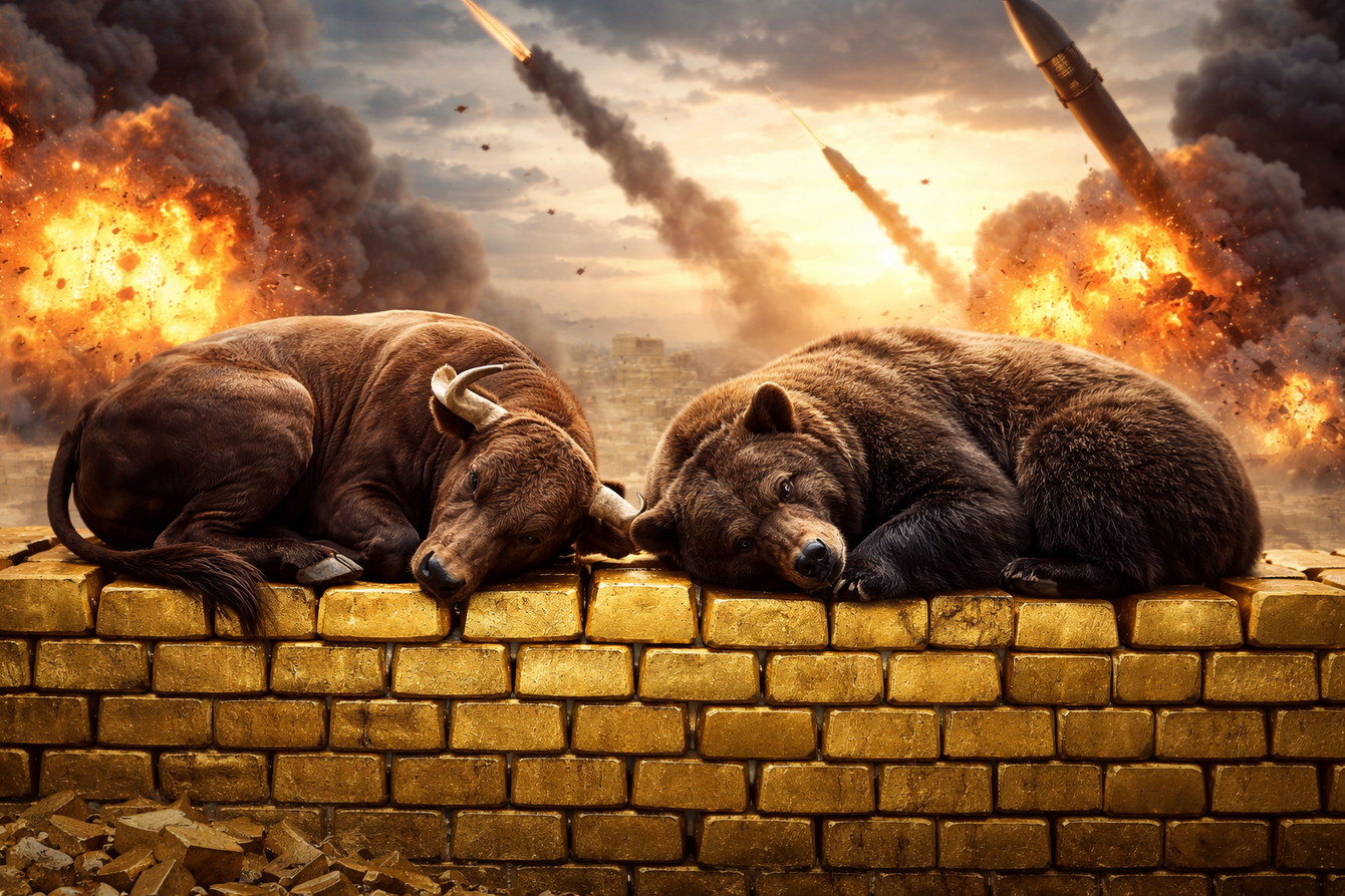 Wall Street flees to the fence after mixed signals on Iran, Main Street grows marginally more positive after gold’s solid gains teaser image