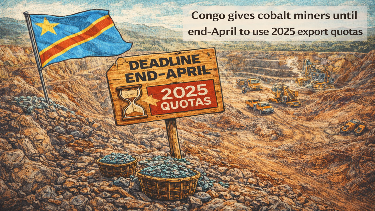 Congo gives cobalt miners until end-April to use 2025 export quotas teaser image