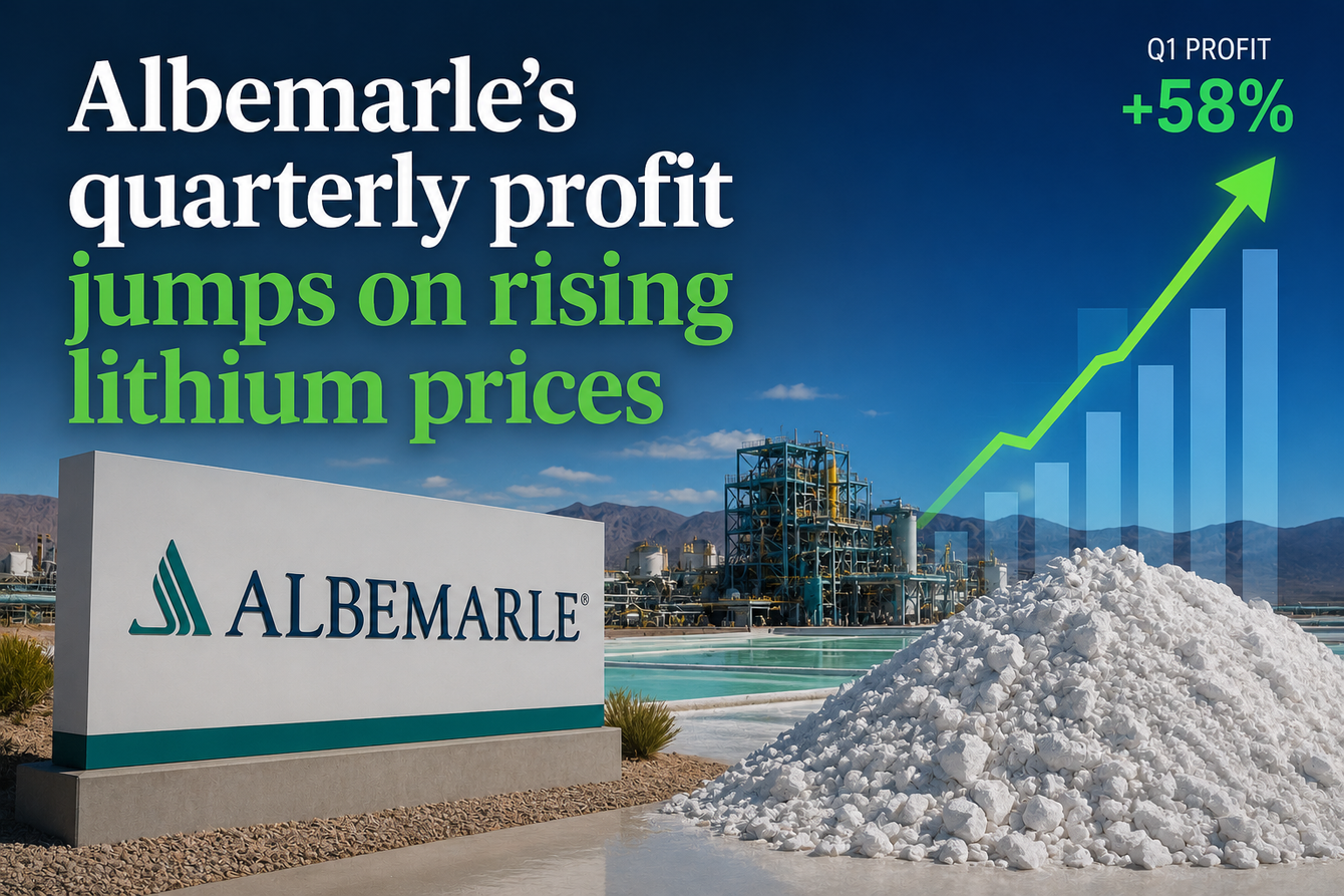 Albemarle’s quarterly profit jumps on rising lithium prices teaser image