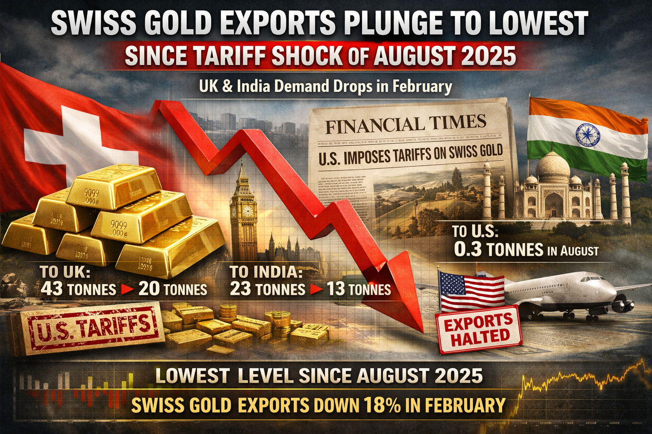 Swiss gold exports fall to their lowest level since the tariff shock of August 2025 teaser image