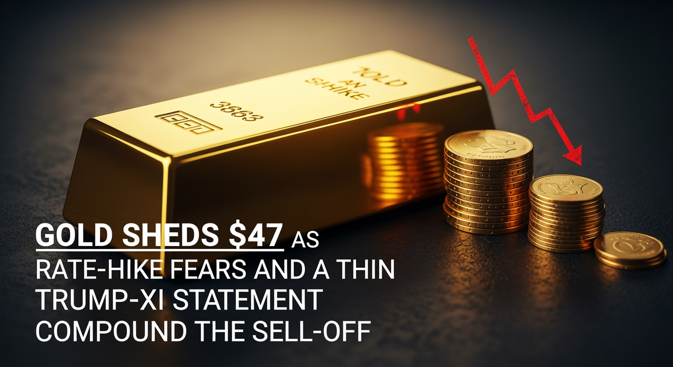Gold sheds $47 as rate-hike fears and a thin Trump-Xi statement compound the sell-off teaser image