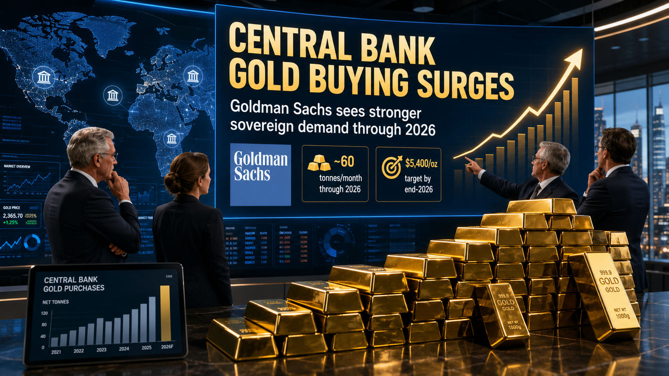 Central banks are buying more gold than expected, and purchases will increase further through 2026 – Goldman Sachs    teaser image