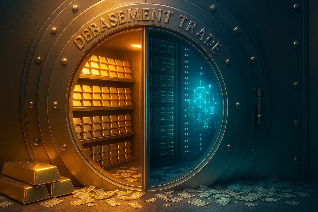 JPMorgan states the obvious: demand for gold and Bitcoin is the ‘debasement trade’ teaser image