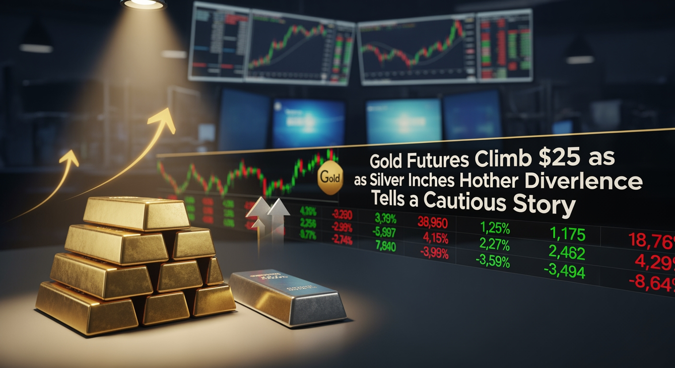 Gold Futures Climb $35 as Silver Inches Higher, but Divergence Tells a Cautious Story teaser image