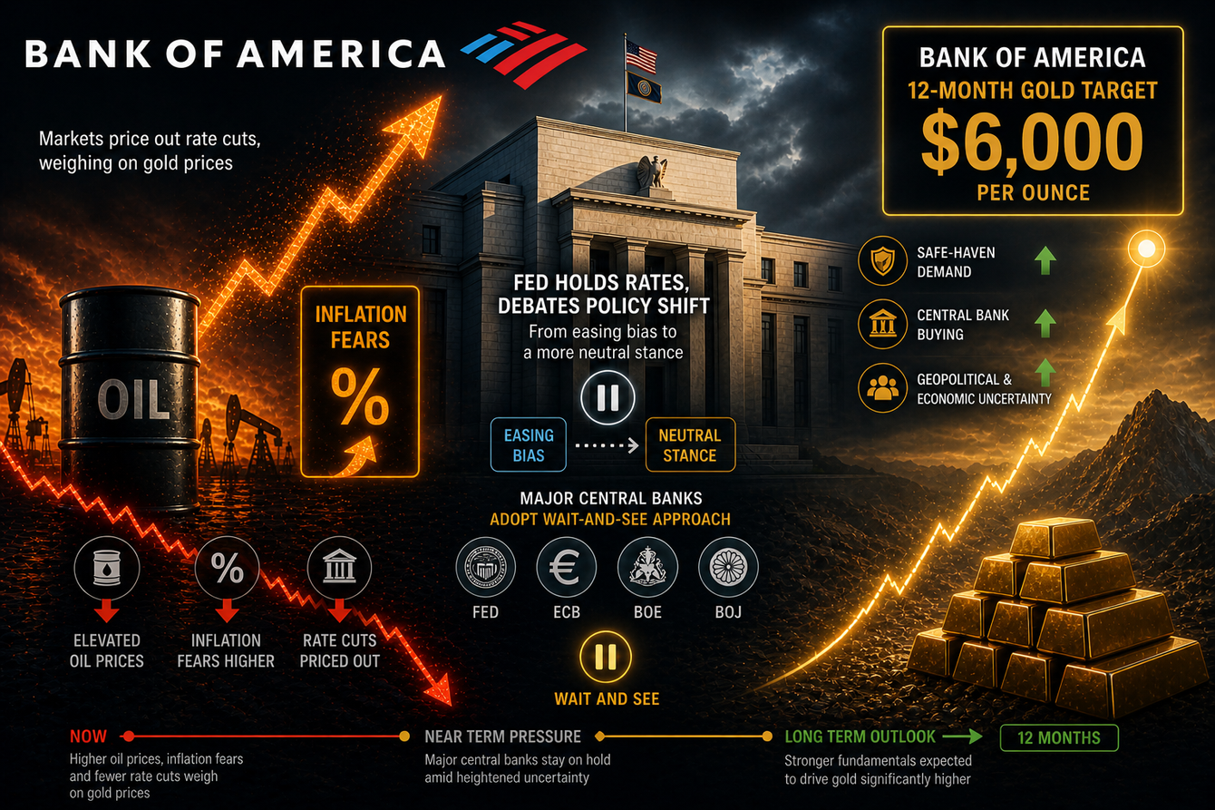 Bank of America stands firm on 12-month $6,000 gold target, sees silver averaging $86 in 2026 teaser image