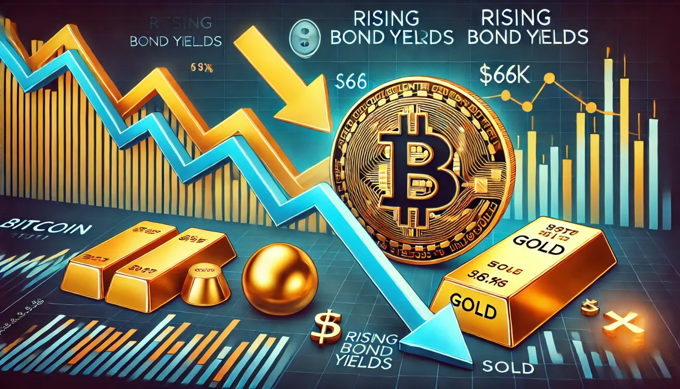 Bitcoin slides to $66k, stocks and gold dip as bond yields rise teaser image