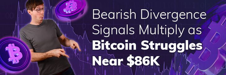 Bearish divergence signals multiply as Bitcoin struggles near $86K teaser image