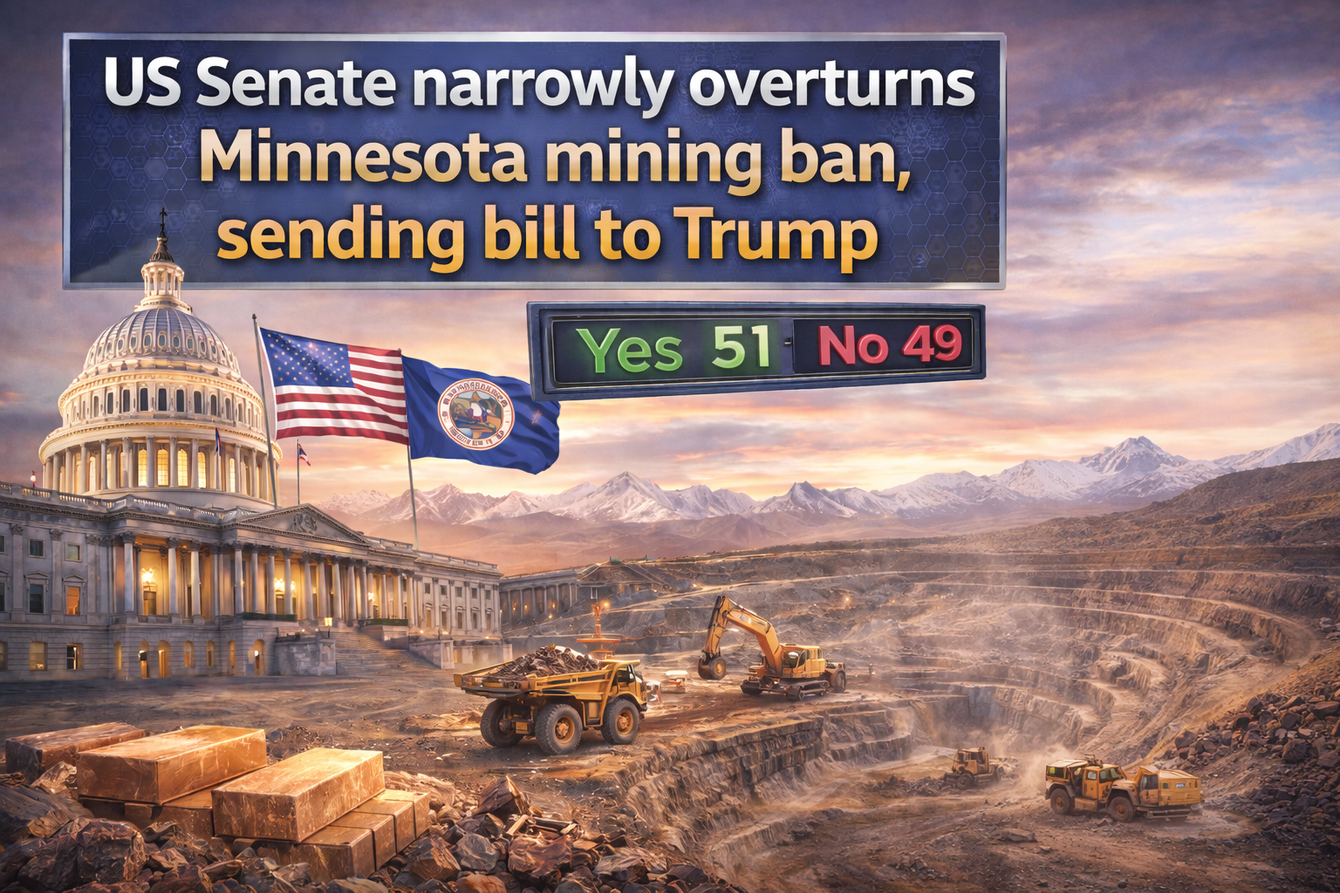 US Senate narrowly overturns Minnesota mining ban, sending bill to Trump teaser image