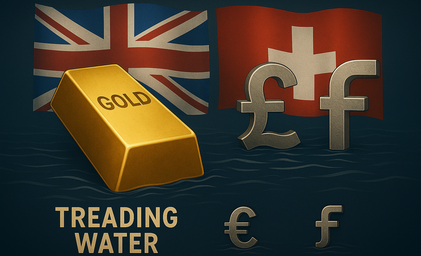 It's not just the US dollar, gold treading water against British pound and Swiss franc following in line central bank moves teaser image